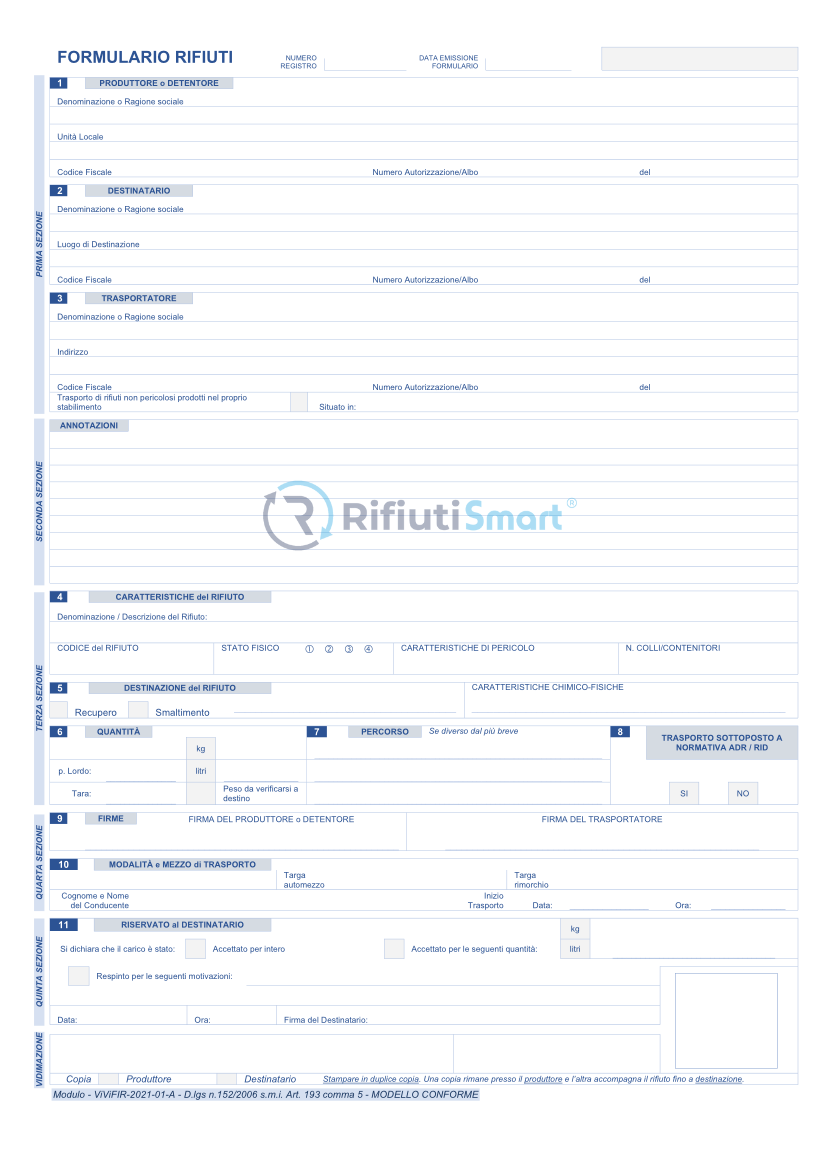 Come Compilare Il Formulario Rifiuti, Come Vidimare Il Formulario ...